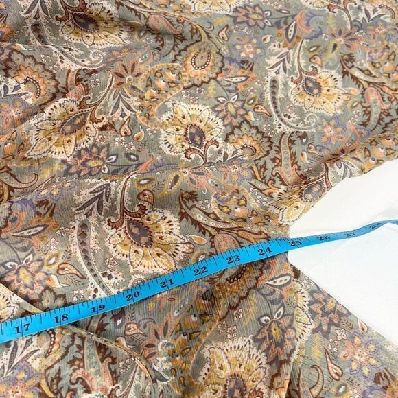 Aura Dress Womens Medium Midi Floral Long-Sleeve High-Neck A-Line Tiered - Picture 7 of 10